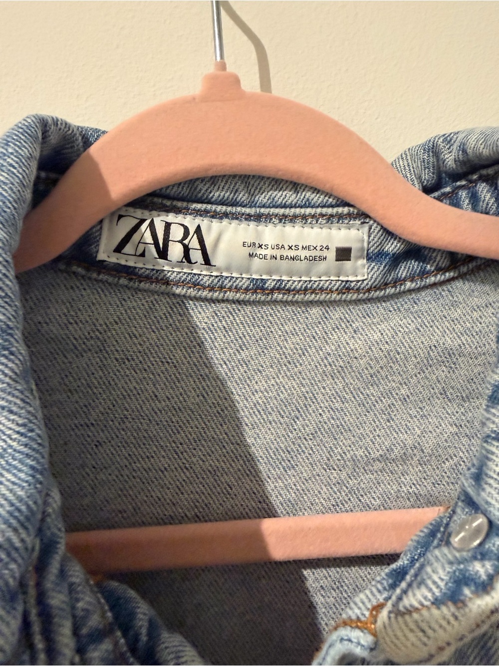 Zara Light Wash Blue Denim Shirt Jacket Oversized Fit - Picture 3 of 5